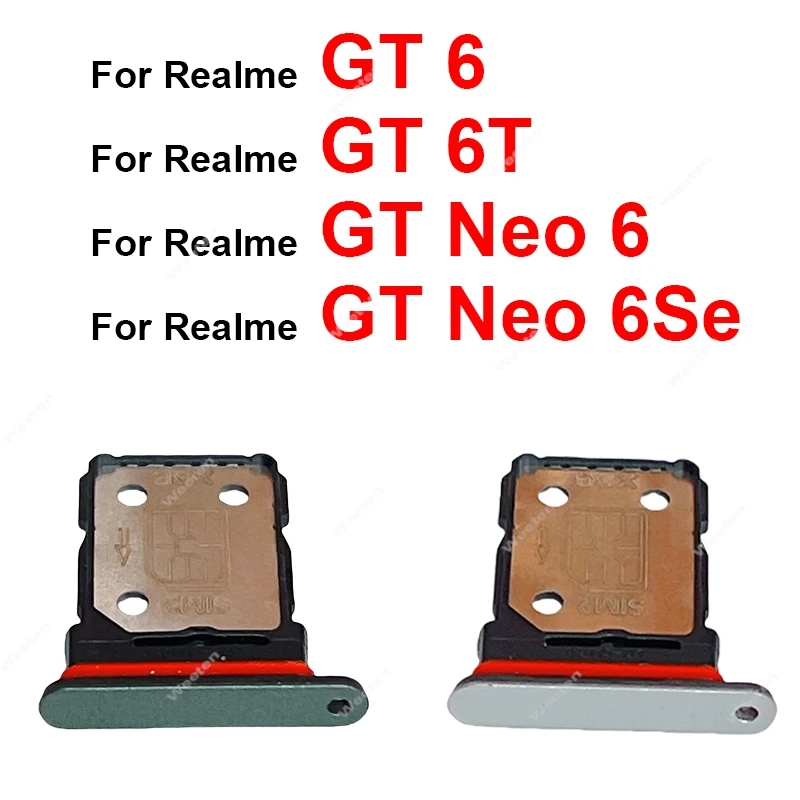 

Лоток для SIM-карты для Realme GT 6 GT 6T GT Neo 6 GT Neo 6Se, слот для SIM-карты, держатель для считывания SIM-карт, запасные части для ремонта