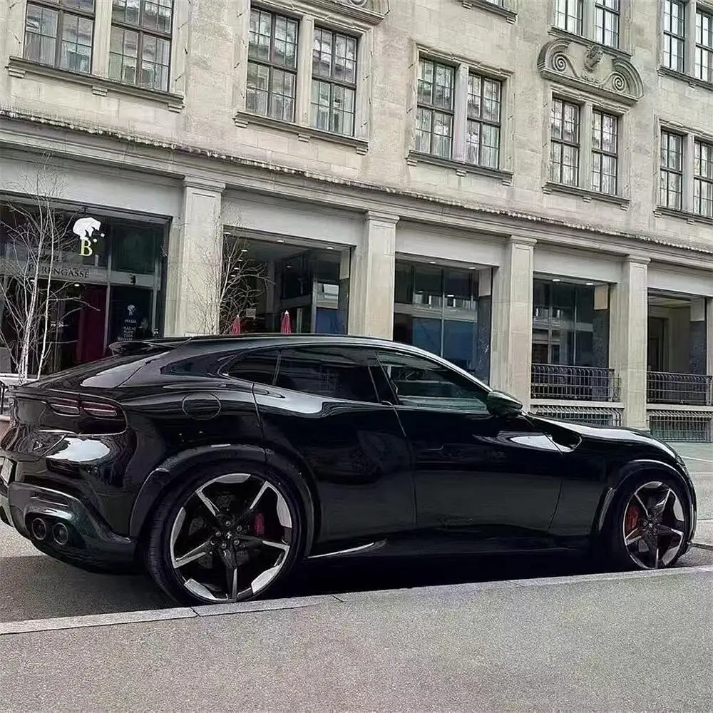 جودة عالية OEM نمط ألياف الكربون الجاف تنورة السيارة الجانب المفسد مناسبة لفيراري Purosangue FUV