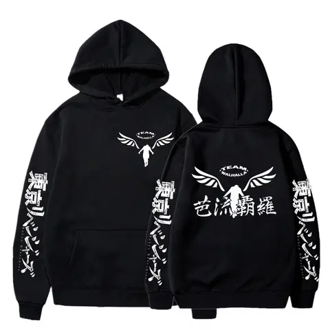 Sudaderas con capucha de Manga japonesa de Los Vengadores de Tokio, sudadera estampada a la moda, sudadera informal de Hip Hop Unisex, ropa de calle de lana para otoño e invierno, Tops para hombre