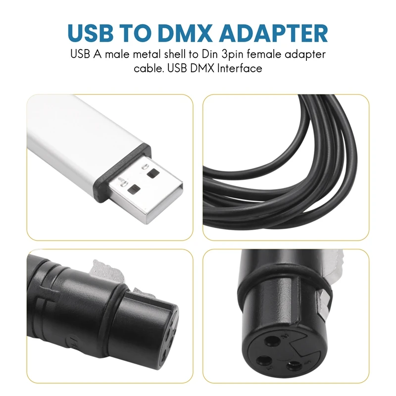 DMX512 USB DMX Interface Adapter LED Stage Lighting Controller, USB To DMX Interface Adapter, DMX Controller