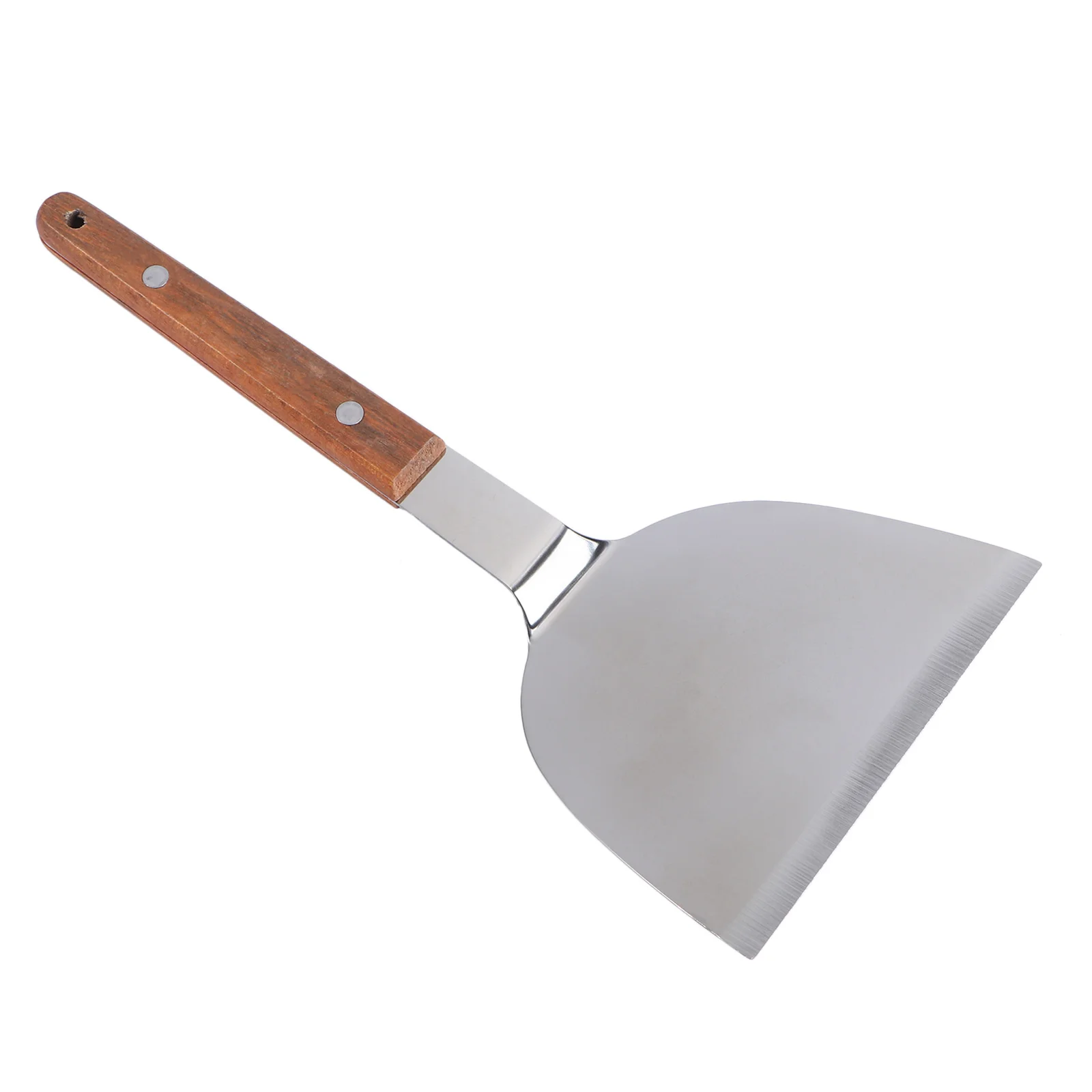 1 قطعة ملعقة مقبض خشبي الفولاذ المقاوم للصدأ المنزل مطعم ستيك البيتزا أداة الطبخ مقبض خشبي ملعقة #2
