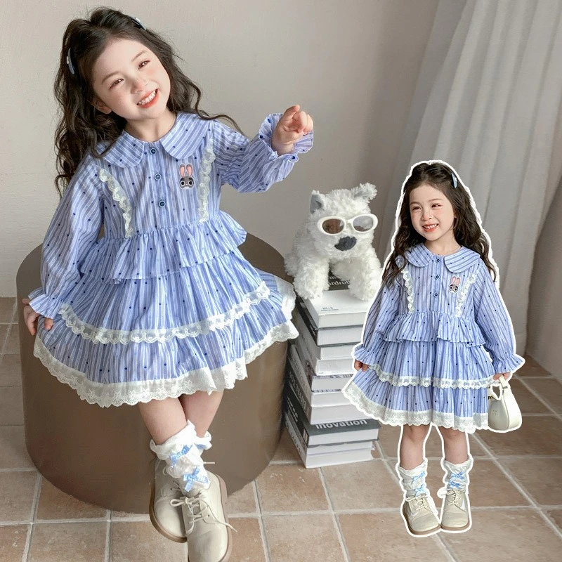

Judy Hops Girls Shirt Dress, Rabbit Police Tiered Princess Gown for Toddlers Spring Party Wear