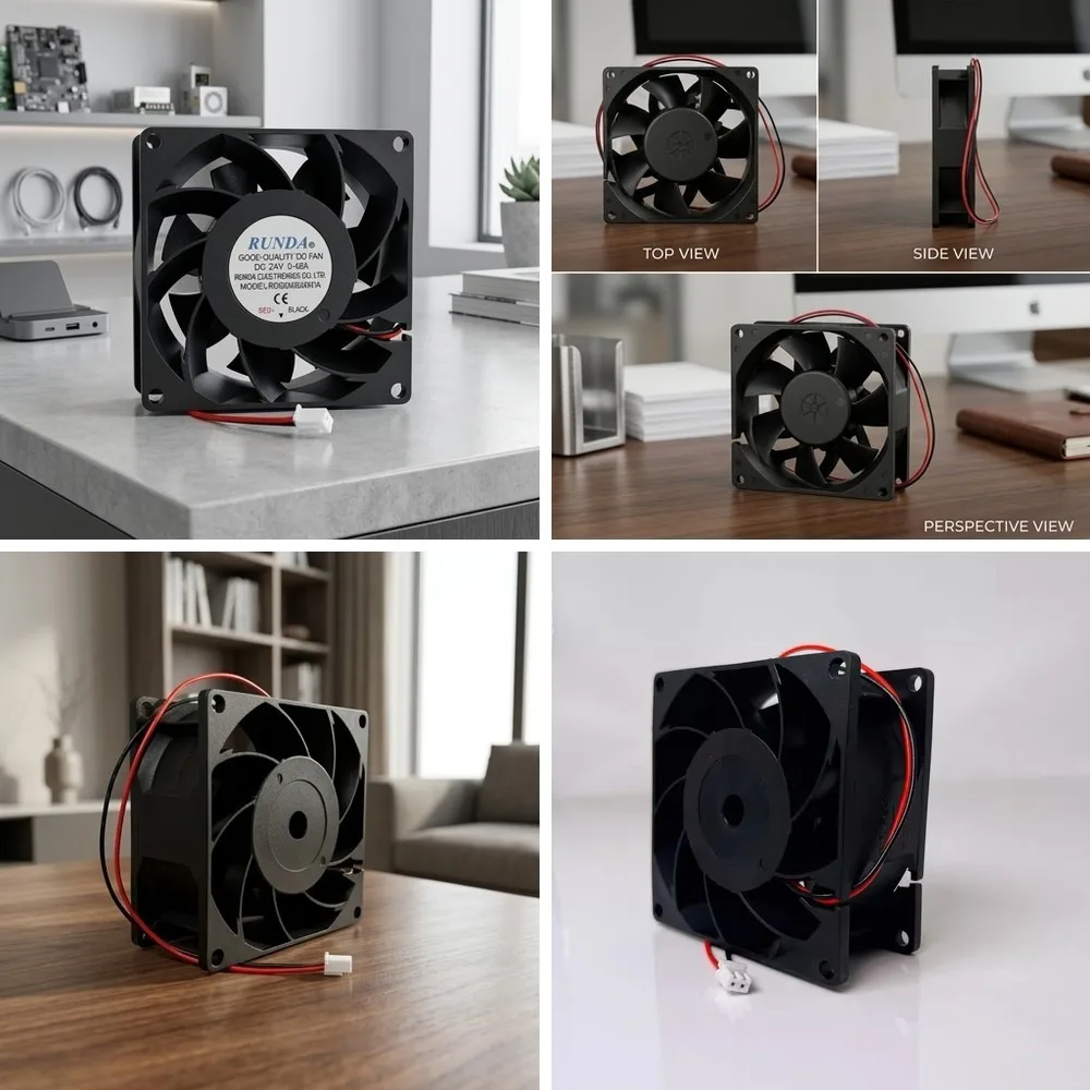 

For RUNDA RD8038B24M-A 8038 DC24V 0.45A 8CM 2-wire Inverter Cooling Fan