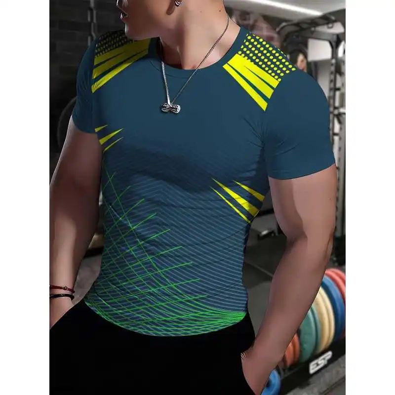 Workout Gym Men's Short Sleeve Crew Neck T Shirt Stretchy Moisture Wicking Breathable Comfortable Bodysuit Body Shaper For Sport