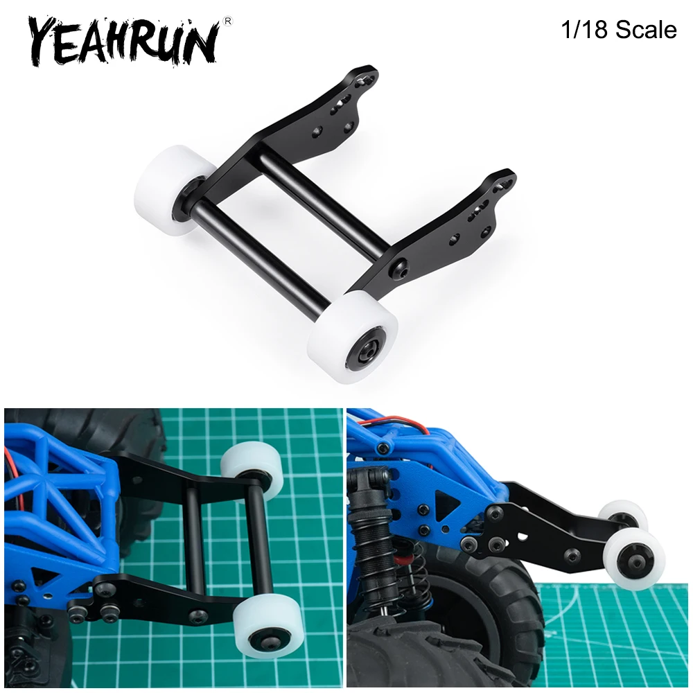 YEAHRUN Aluminum Alloy Rear Back Head-up Double Wheels for 1/18 Losi Mini LMT 4X4 Brushed Monster Truck RTR Upgrade Parts