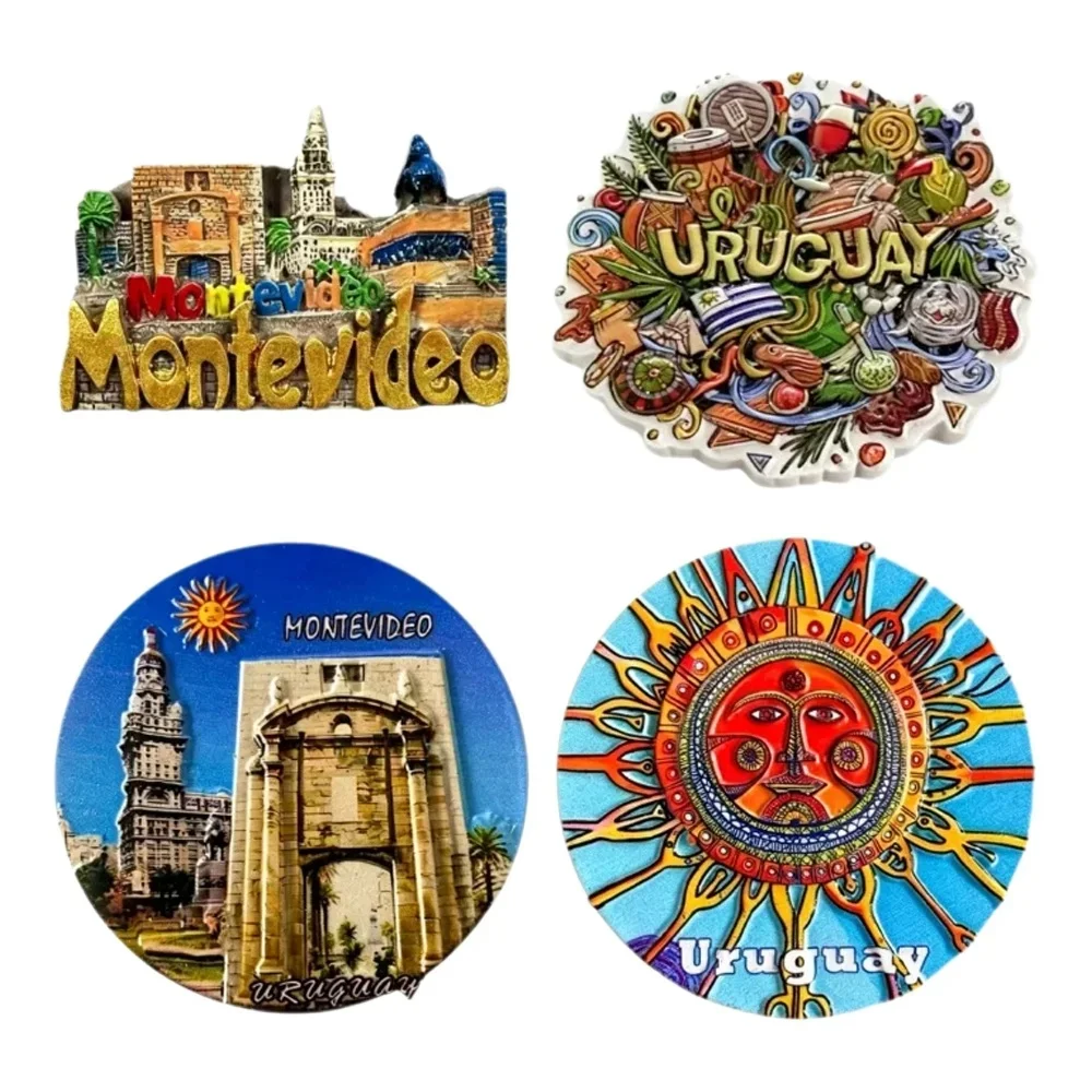 Imán de Resina 3D de Montevideo, Uruguay, Recuerdo de Viaje, Adhesivo para Refrigerador, Decoración para el Hogar, Regalo