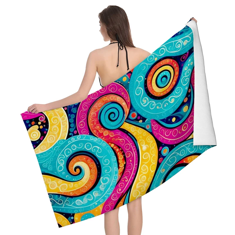 Home bath towels for the body towels bathroom quick drying microfiber beach Oil painting style man large sports towel aaaa