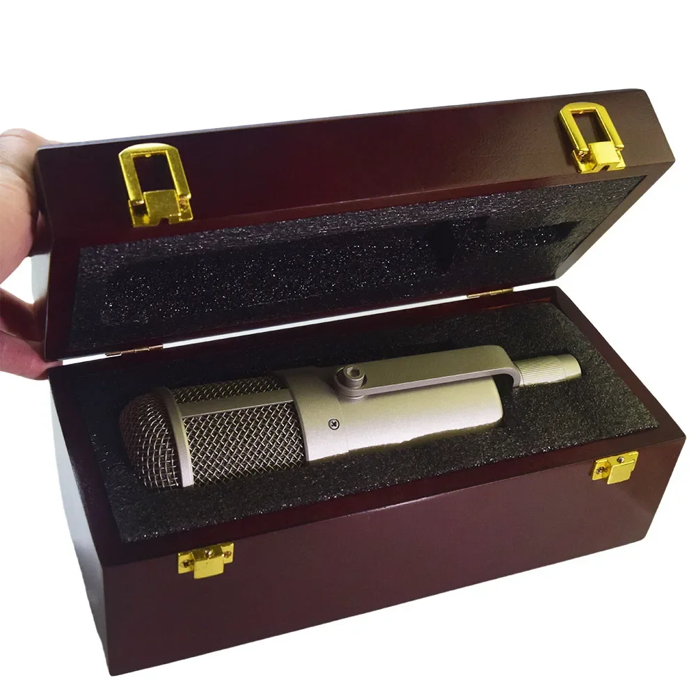 Factory wholesale customized wooden gift case microphone gift packing boxes wooden box with microphone body MA-U47 fet case