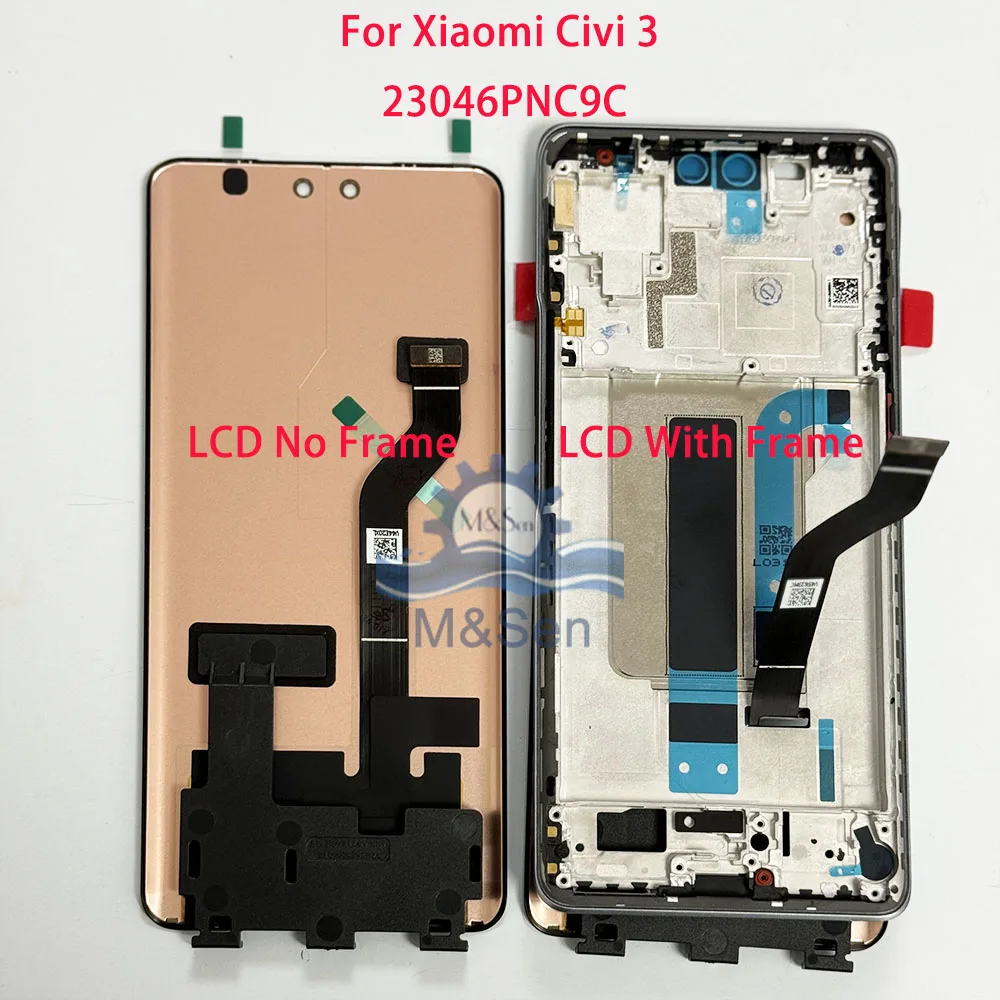 655-amoled-original-for-xiaomi-civi-2-civi-3-lcd-display-screen-touch-for-xiaomi-civi-4-pro-civi-5-pro-lcd-frame