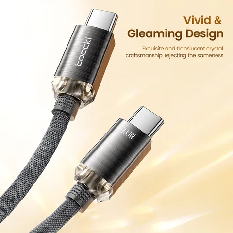 Кабель Toocki PD100W USB C-C для быстрой зарядки iPhone 15 и Samsung — детальный вид товара