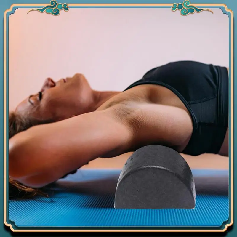 ABMV-2X أسطوانة اليوغا نصف دائرية معدات اللياقة البدنية اليوغا رغوة الأسطوانة الأسود اليوغا الطوب