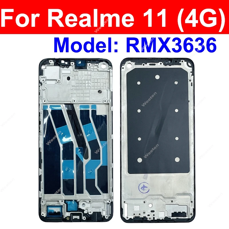LCD Frame Housing For Realme 10 11 12 Plus 10S 10T 11X 12X 12+ 12Lite 12 Lite 4G 5G Front LCD Frame Holder Cover Bezel Parts