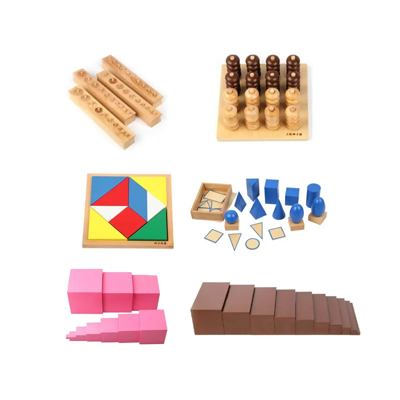 Material educacional montessori de madeira de faia brinquedos montessori para bebês 188 conjunto completo (= 188 peças)