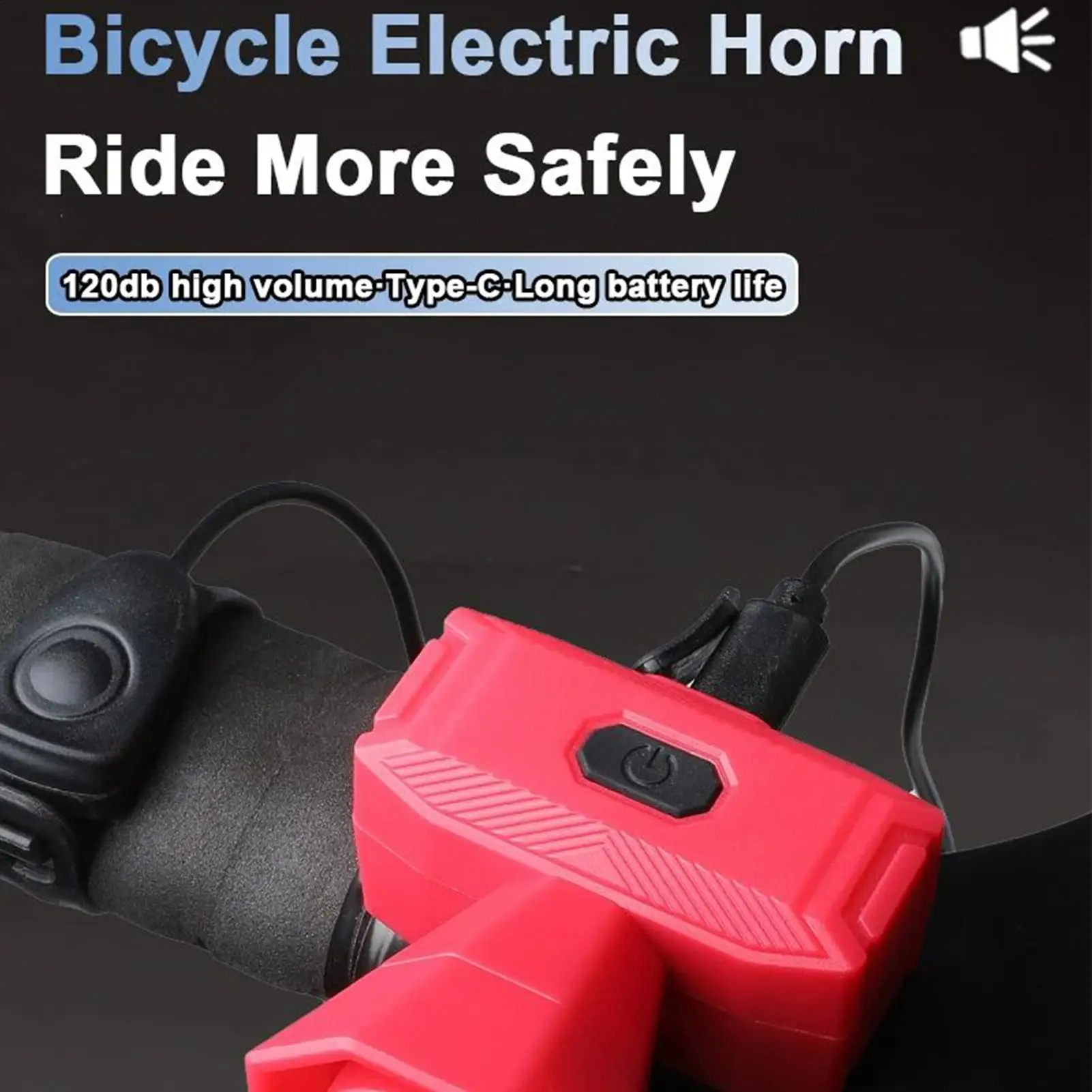 

Electric Bike Horn Handlebar Electric Bell For Bicycles USB Charging Loud Alert Device For Outdoor Riding Adults Mountain Townie