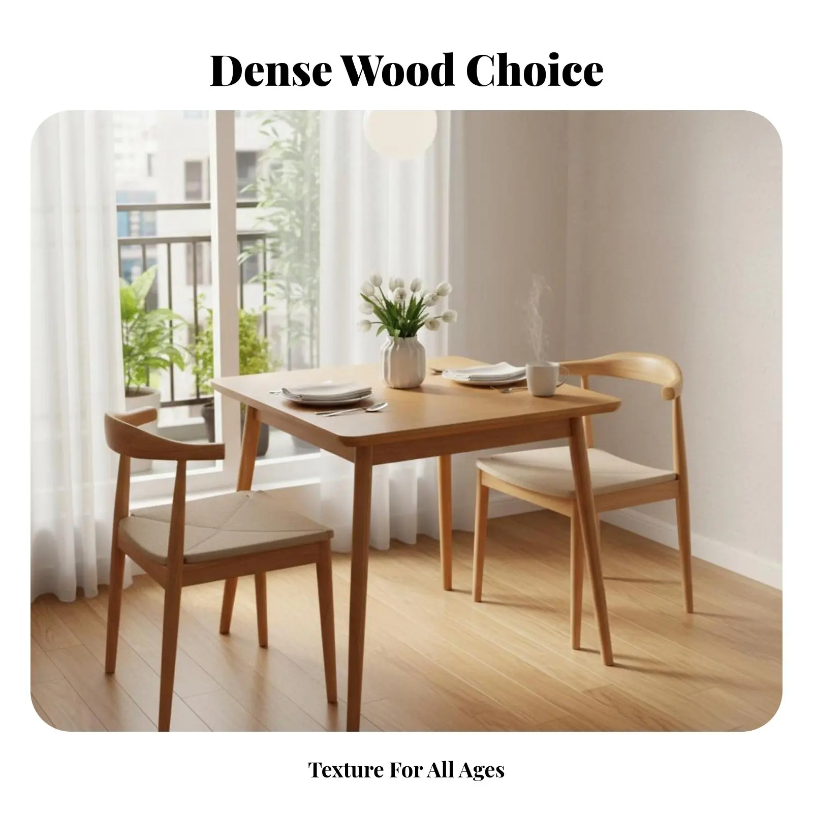 Square Dining Table with 4 Chairs Space-Saving Kitchen Furniture Minimalist Design Long-Lasting for Small Families