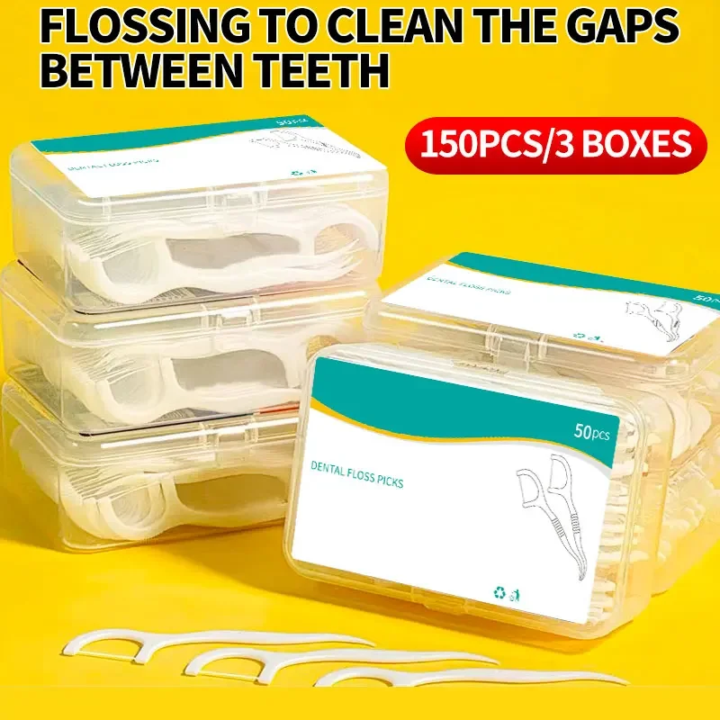 Palillos de Hilo Dental Desechables de Alta Tensión, Palillos de Plástico Suaves con Estuche de Hilo Dental para Viajes