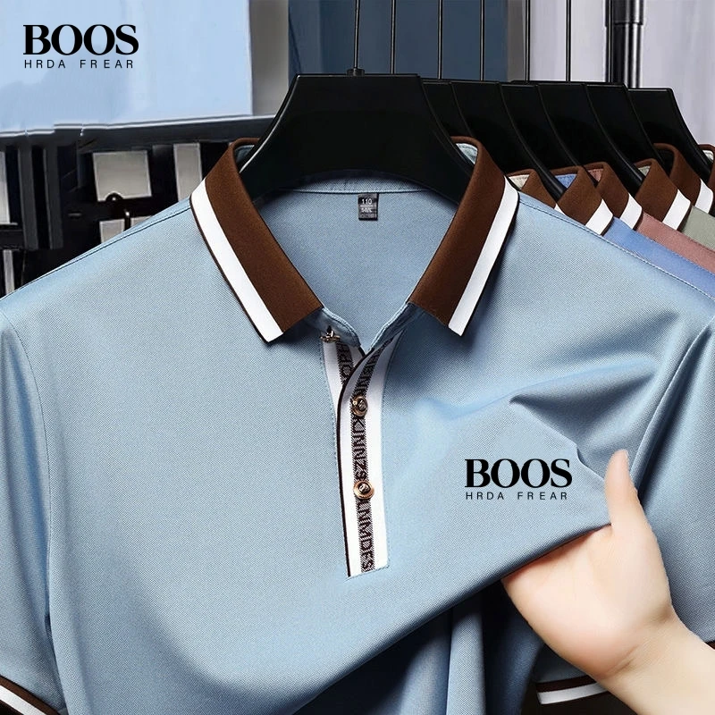 New summer high-quality short sleeved polo shirt for men, fashionable and casual, sweat absorbing and breathable T-shirt top