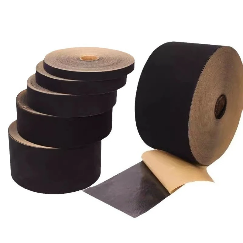 1roll 100meters Self-adhesive Velvet Fabric Moisture-proof Black Velvet Fabric with Glue for Photo Frame 3.6cm-10cm Width