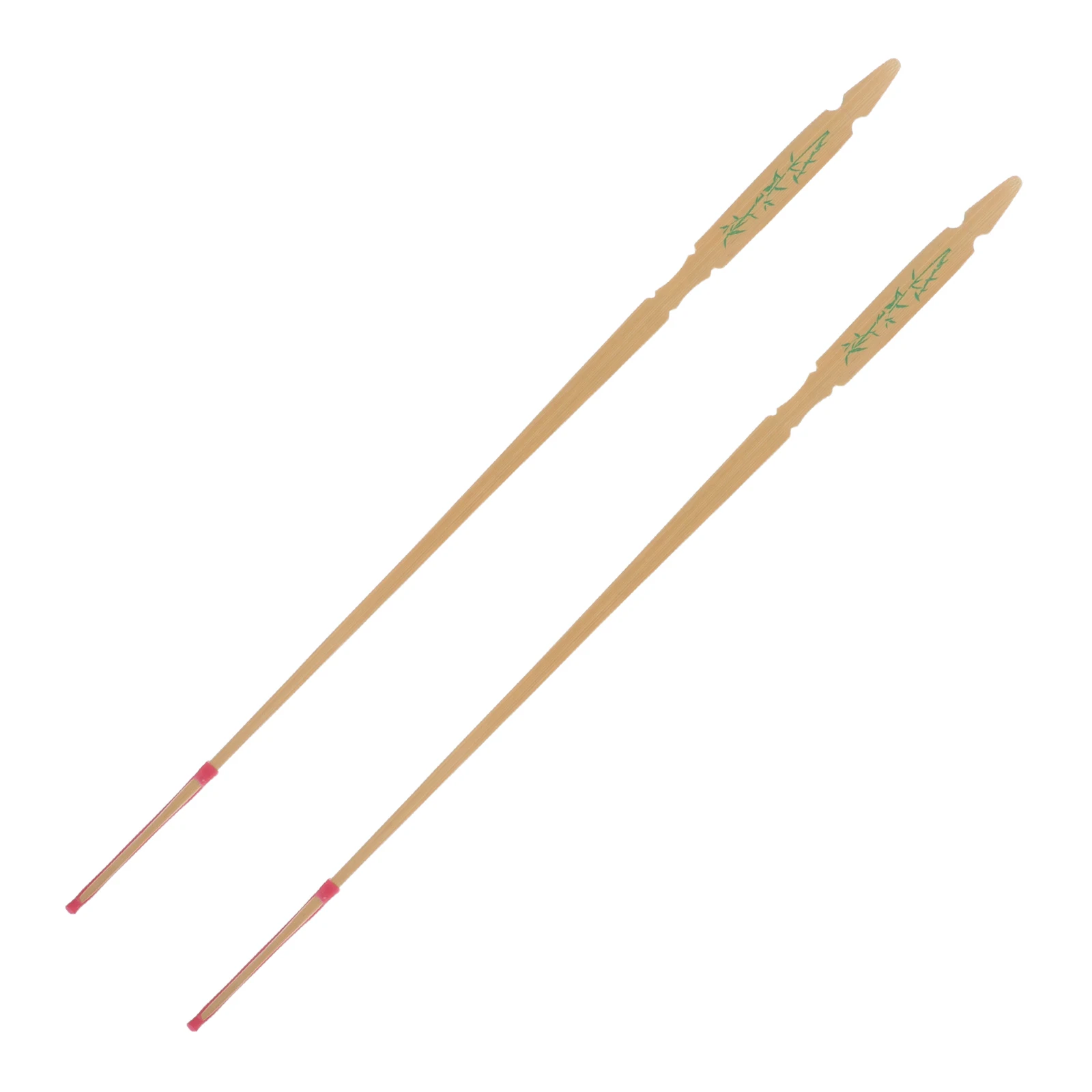

2pcs Yangqin Red Wood Green Bamboo Pattern Percussion Instrument Musical Instrument Equipment Equipment for Practice Performance
