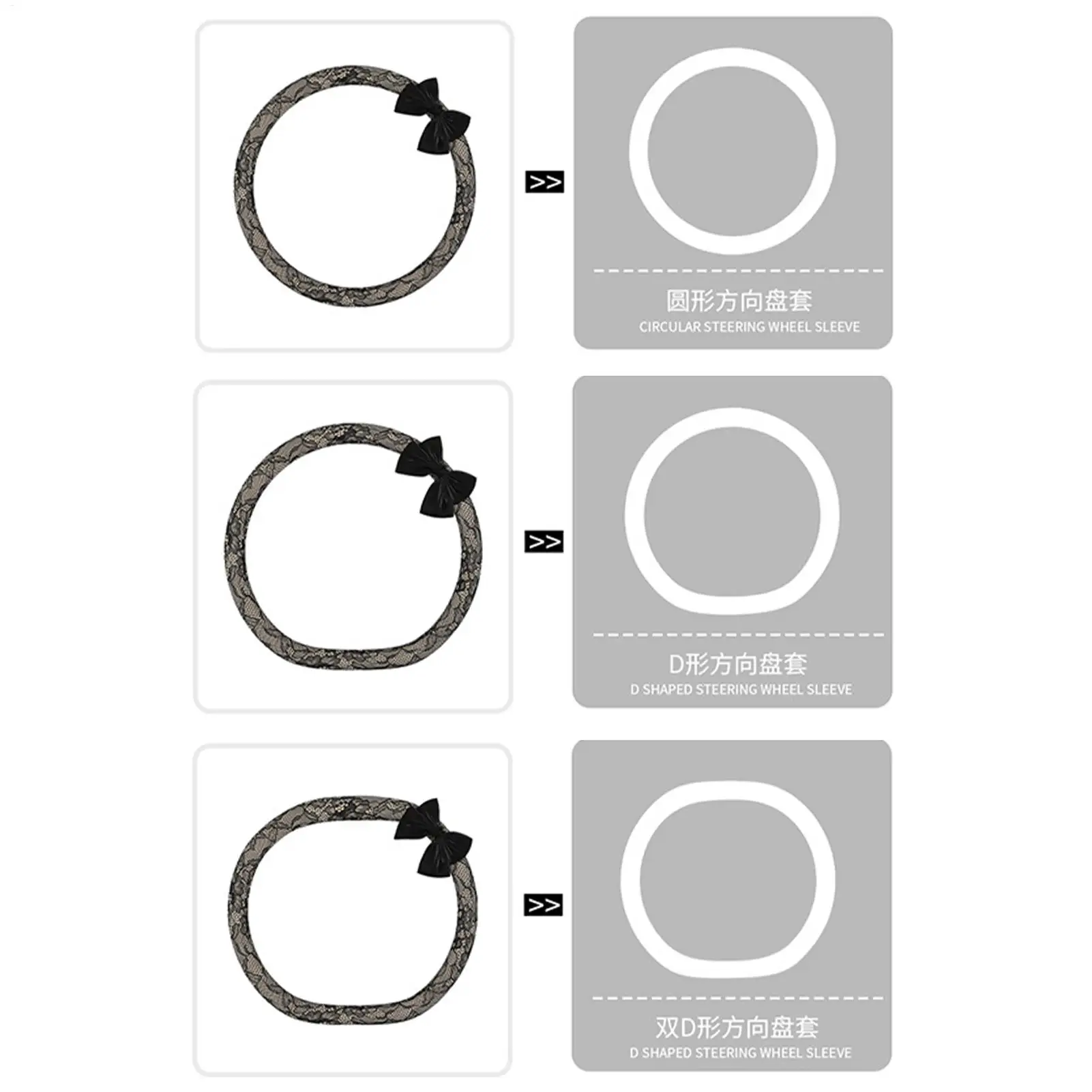 Lace Steering Wheel Wrap 38cm Bow Design Automotive Accessories Cooling Steering Wheel Wrap For Women Ladies Wives Drivers