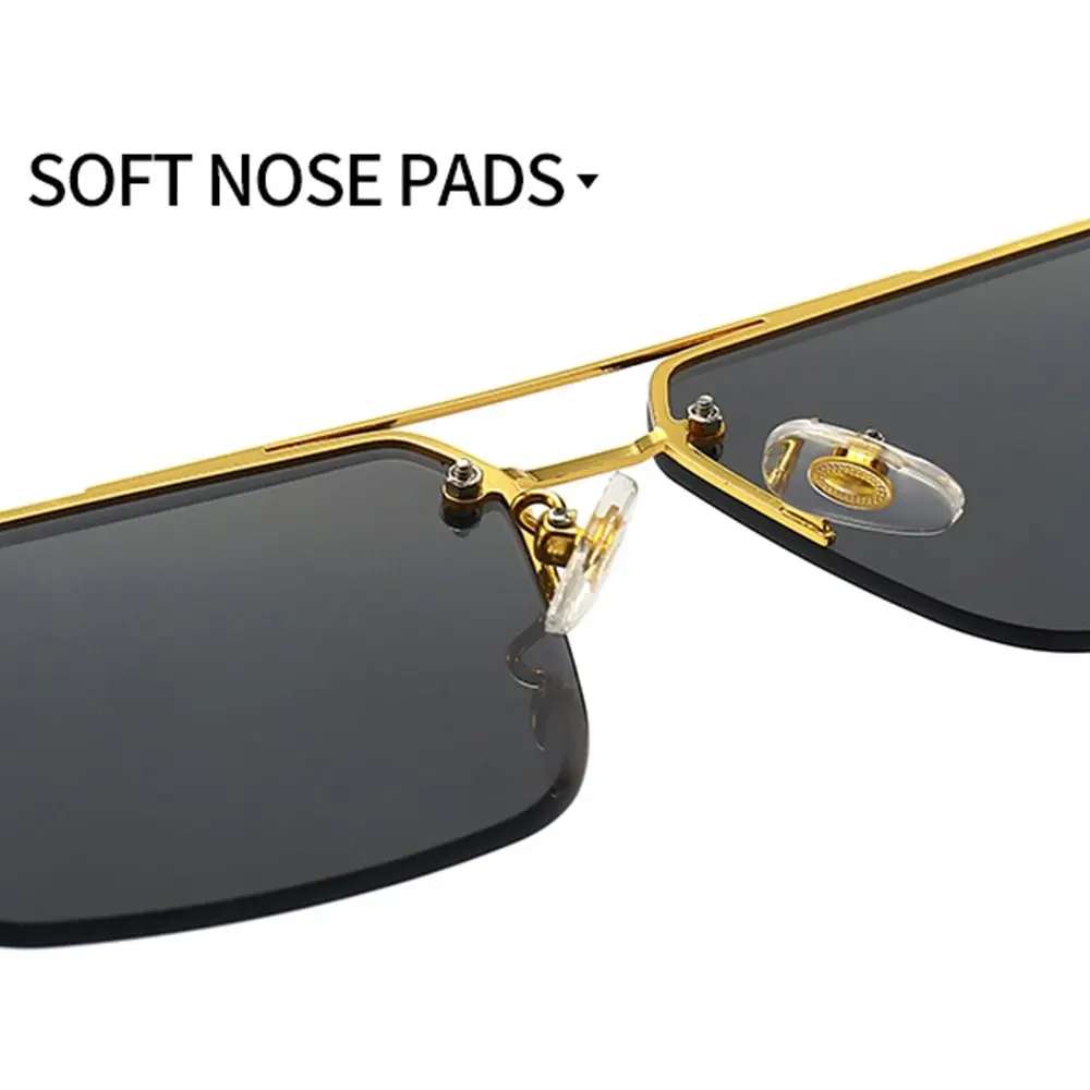 2024 Vintage Rimless Sunglasses for Men Square UV400 Gradient Shades Cutting Lenses Eyewear for Women