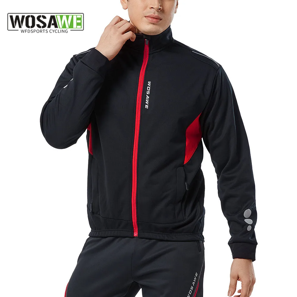 

WOSAWE Winter Male Jacket Thermal Fleece Windproof High Quality Jersey Sports Biker Riding Jacket Outdoor Warm Cycling Clothes