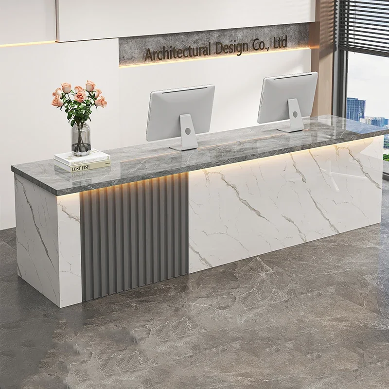 

Modern White Reception Desks Nordic Design Bar Beauty Salon Reception Desks Checkout Mostrador Negocio Commercial Furniture