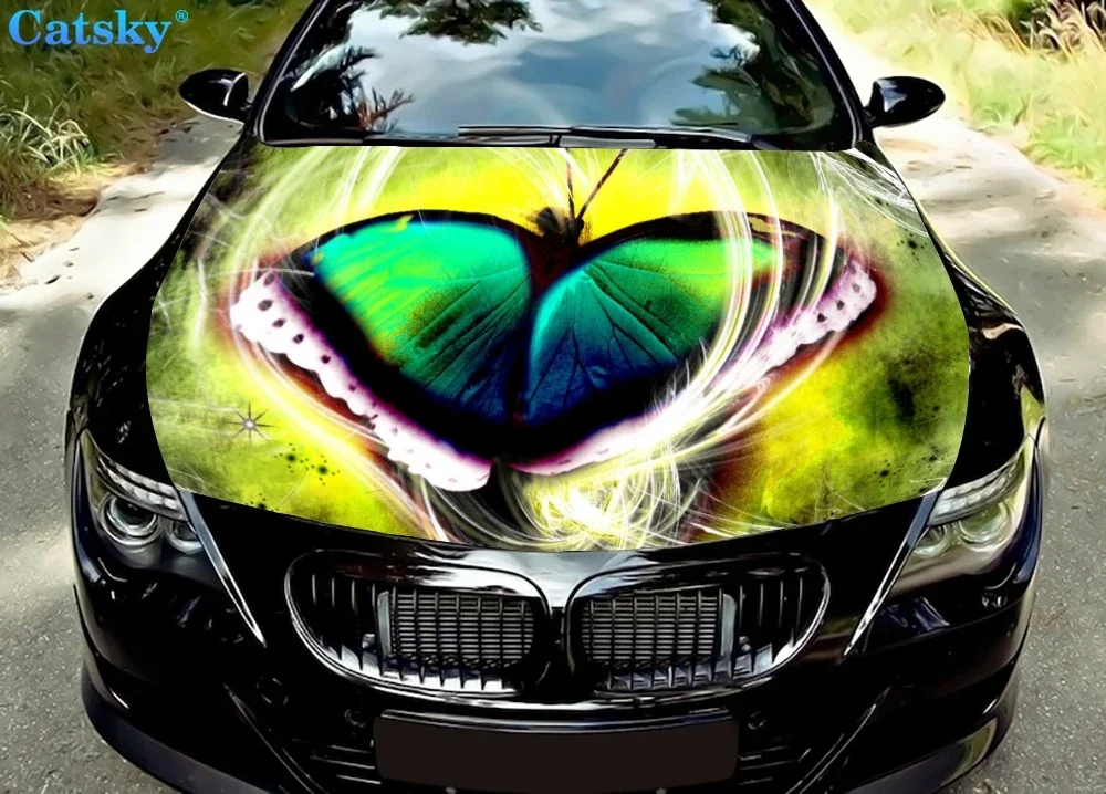 

Custom Butterfly Car Hood Sticker, Green Car Hood Decoration,Hood Protection Cover,Vinyl Car Sticker,Car Body Side Color Decal