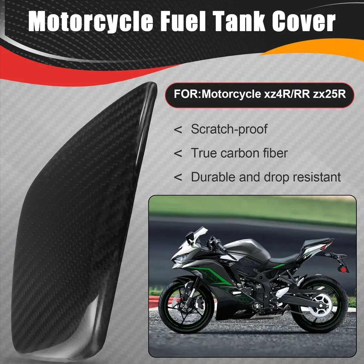 Super Sale Motorcycle Fuel Tank Protective Cases Carbon Fiber Decoration Sliders Protector Covers for KAWASAKI ZX-4R/RR/25R