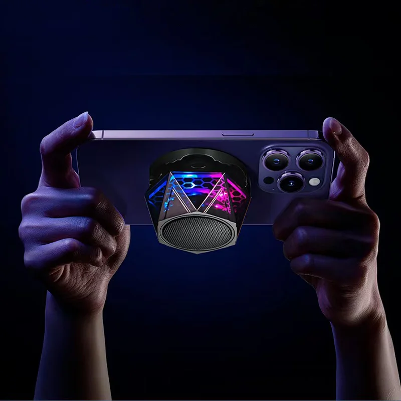 

Magnetic Diamond Bluetooth Speaker Small Wireless RGB Color Light Show Portable Phone Stand TWS Pairing for iPhone Android