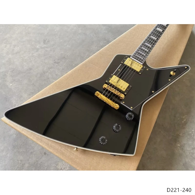 Explorer Custom Black Guitar w Ebony fingerboard,Stainless Steel frets w ball ends, Nashville TOM bridge, Bone nut (Copy)