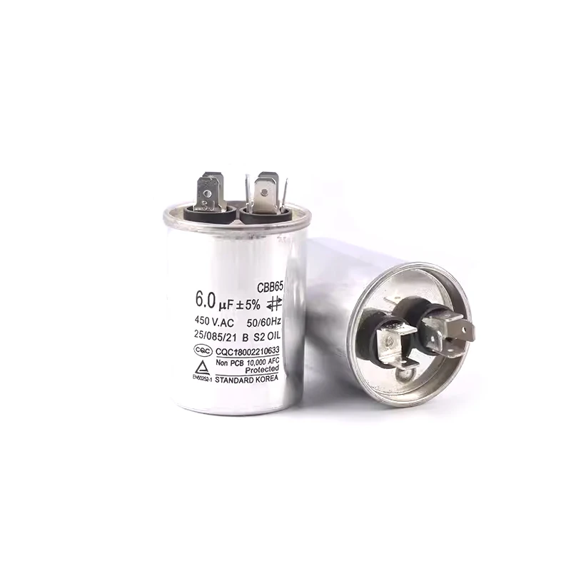 CBB65 AC Motor Capacitor Air Conditioner Compressor Start Capacitor 450VAC 5uF 20uF 25uF 30uF 35uF 40uF 45uF 50uF 60uF 70uF 5%