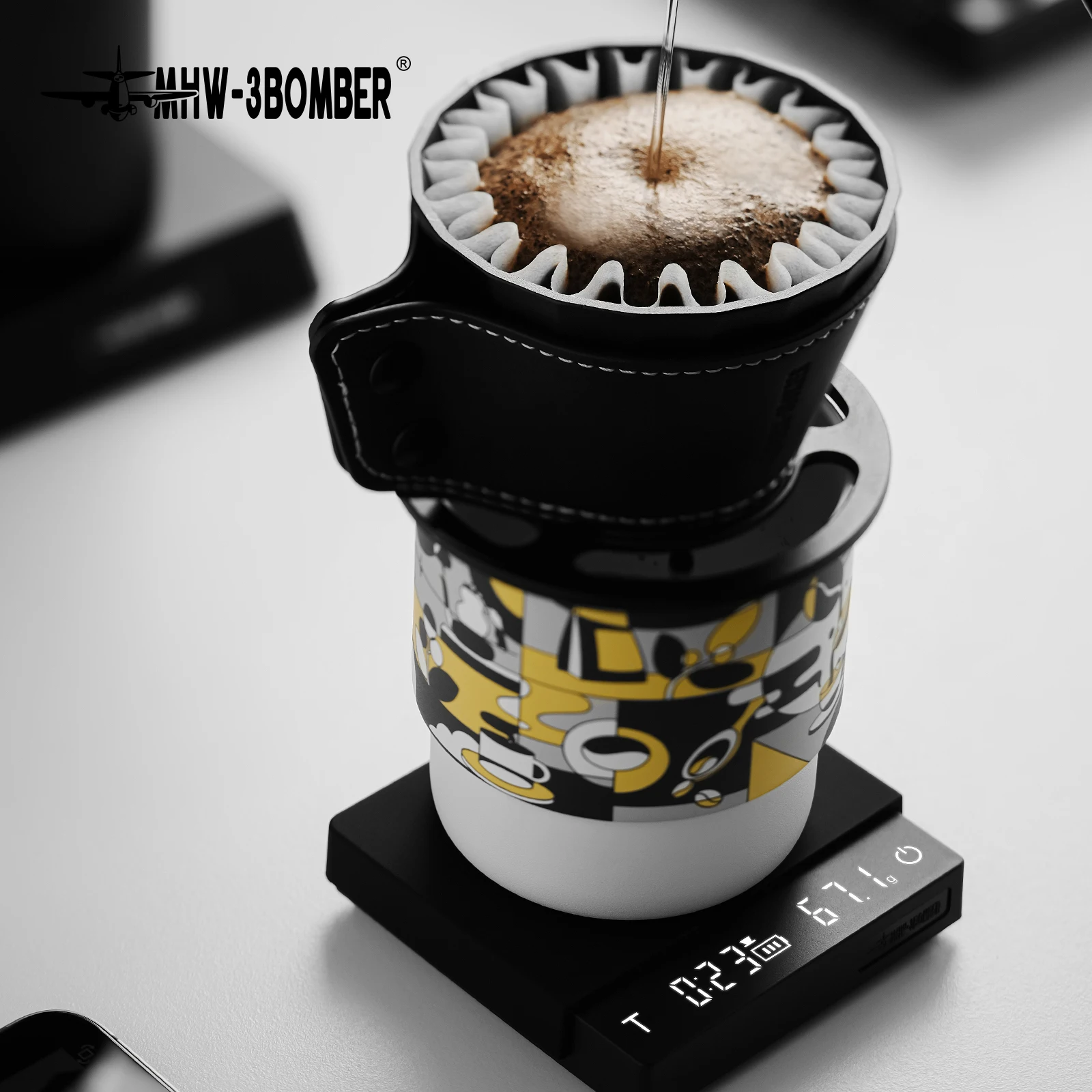 

MHW-3BOMBER Mini Coffee Scale with Timer Rechargeable Espresso Scale 2kg/0.1g Precision Kitchen Scale for Espresso & Pour-Over