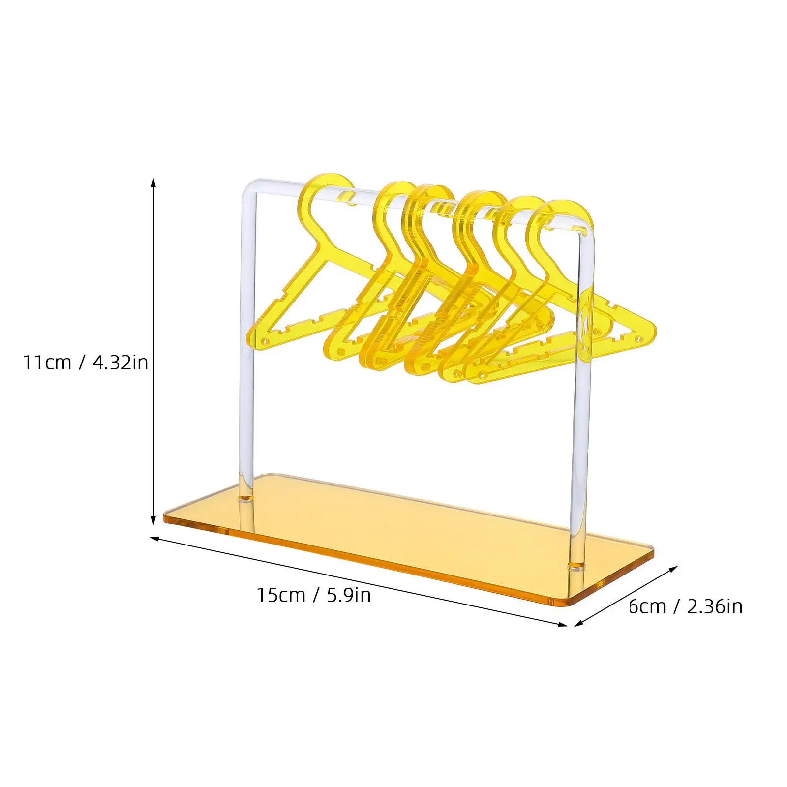 Clothes Hanger Shape Jewelry Display Rack Golden Color Acrylic Material Earring Holder Stand Desktop Organizer Necklace Storage