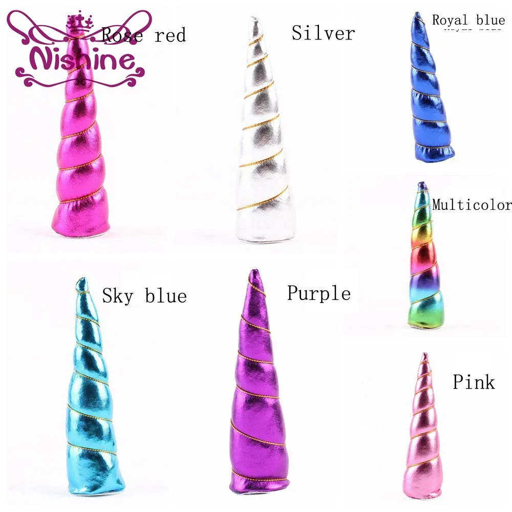 3pcs/lot Kids Glitter Unicorn Horns DIY Headband Children Unicorn Party Hairband Girls Hair Accessories view 2
