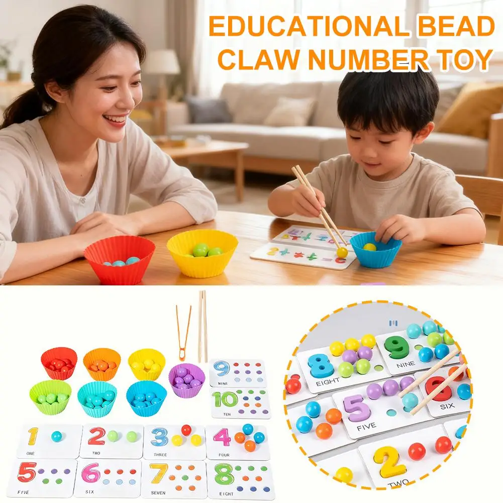 ของเล่นลูกปัดเสริมพัฒนาการ ฝึกการนับเลข ฝึกการเรียงสี ของเล่นเสริมทักษะ X8S0