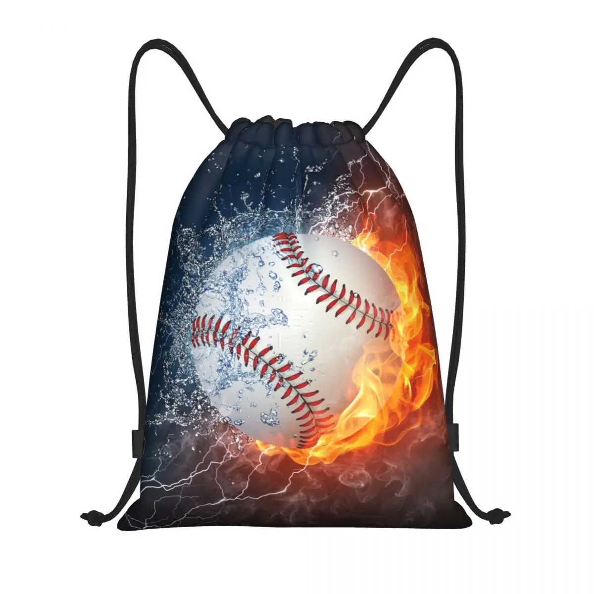 Volleyball Rugby Football Basketball Baseball Pattern Drawstring Backpack Sports Gym Bag for Men Women Training Sackpack