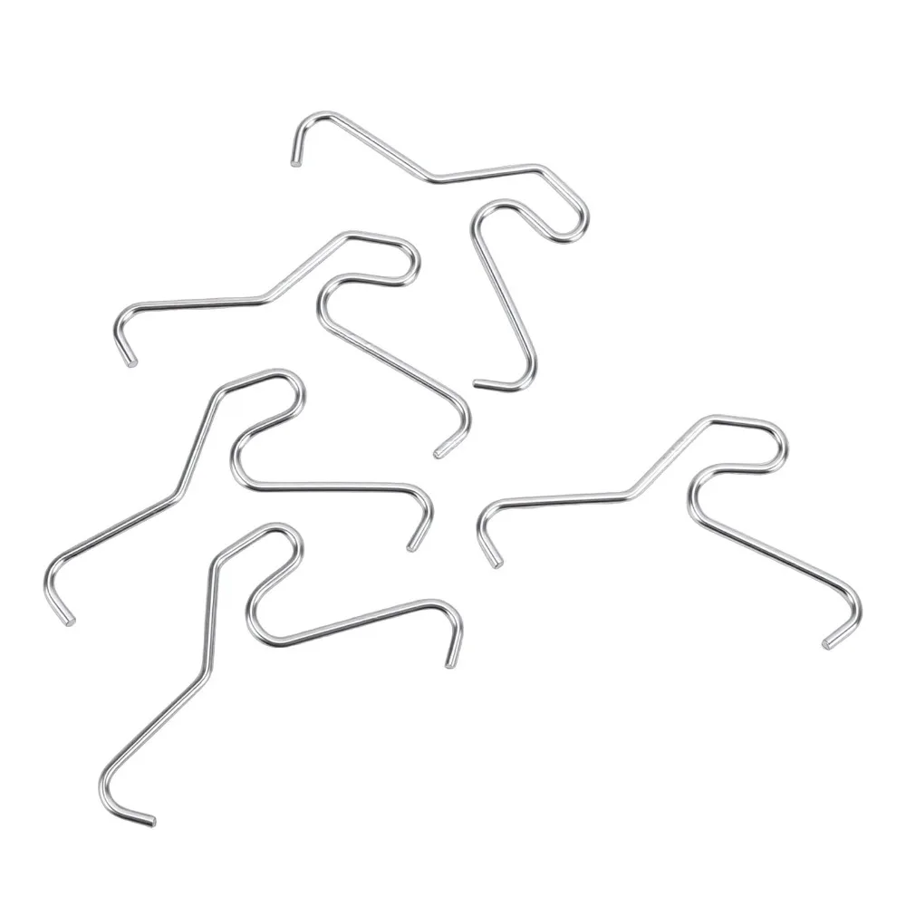 24Pcs Durable Silver Brick Hook Clips Stainless Steel Opening 2.08 in Brick Clamps No Drill Brick Hooks for Wall Decorations