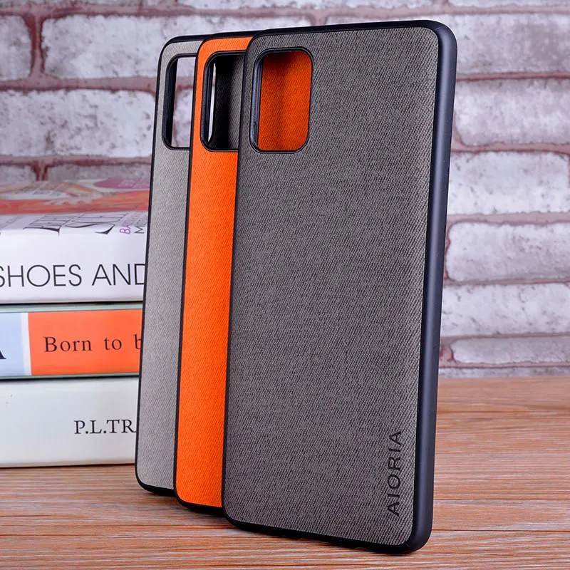 Funda para samsung Galaxy Nota 10 Lite más coque de textiles de cuero skin de tpu blando funda para samsung Note 10 lite caso capa