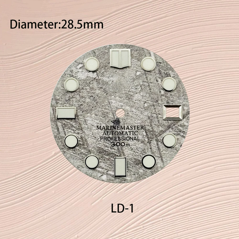 

28.5mm S Logo SUB Gradient Dial Fit NH35/NH36/4R/7S Movement Ice Blue Luminous 3/3.8 o'clock Watch Modification Accessories