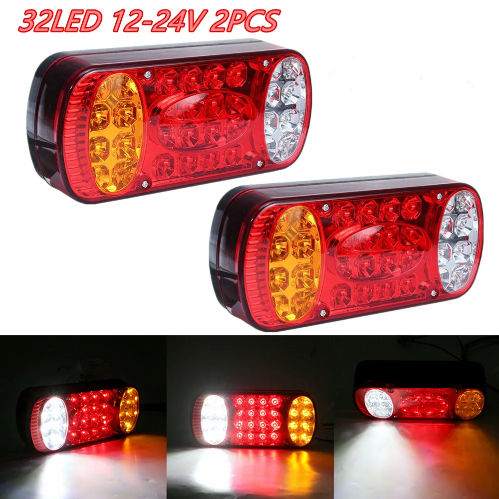 

Car Taillight Trailer Lights 32LED Turn Signal Indicator Lamp Truck LED Rear Tail Brake Stop Reversing Light 12-24V