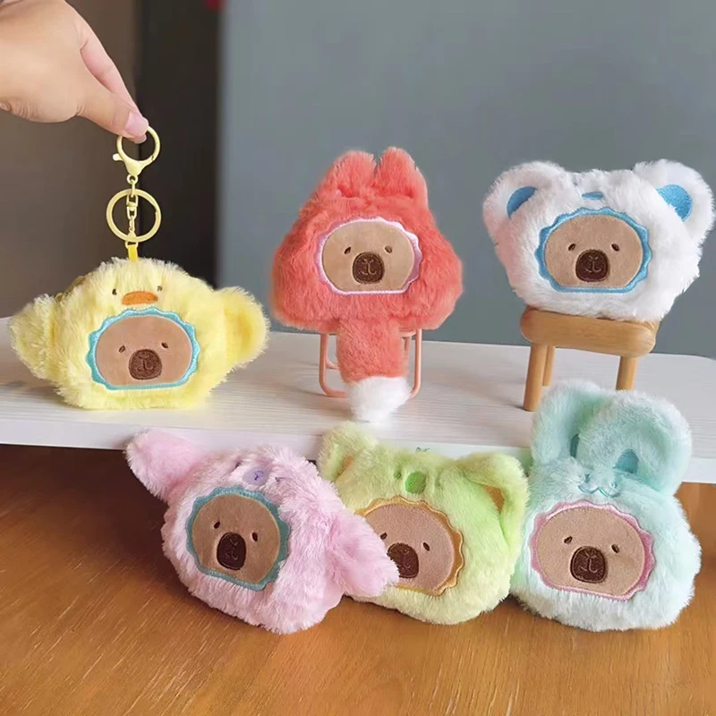 Monedero de muñeca Capybara de moda de dibujos animados, monedero de Animal bonito, llavero creativo de peluche suave, Mini bolsa de almacenamiento de capibara, regalos