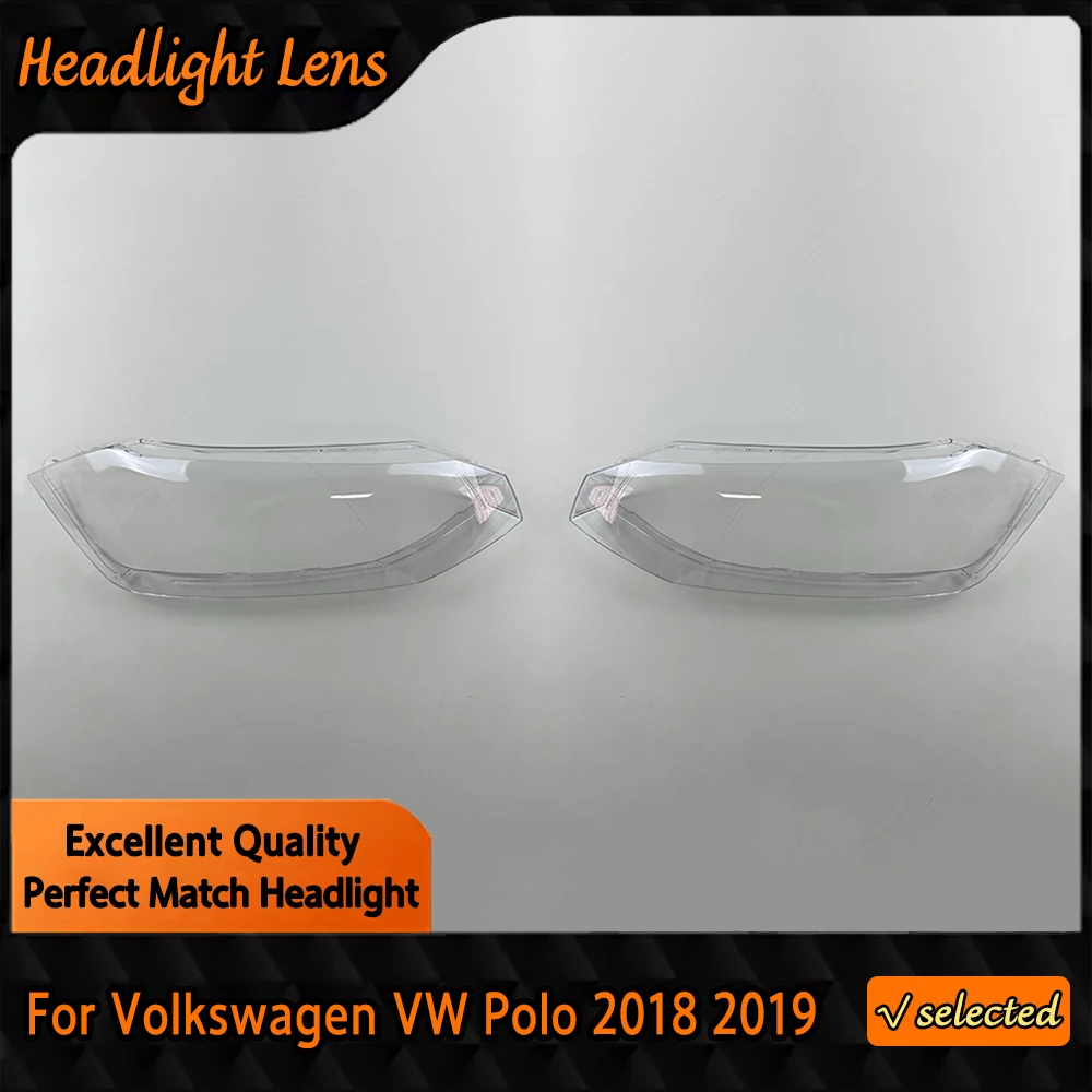 

For Volkswagen VW Polo 2018 2019 Car Front Headlamp Cover Transparent Headlight Shell Lens Replace Original Lampshade Plexiglass