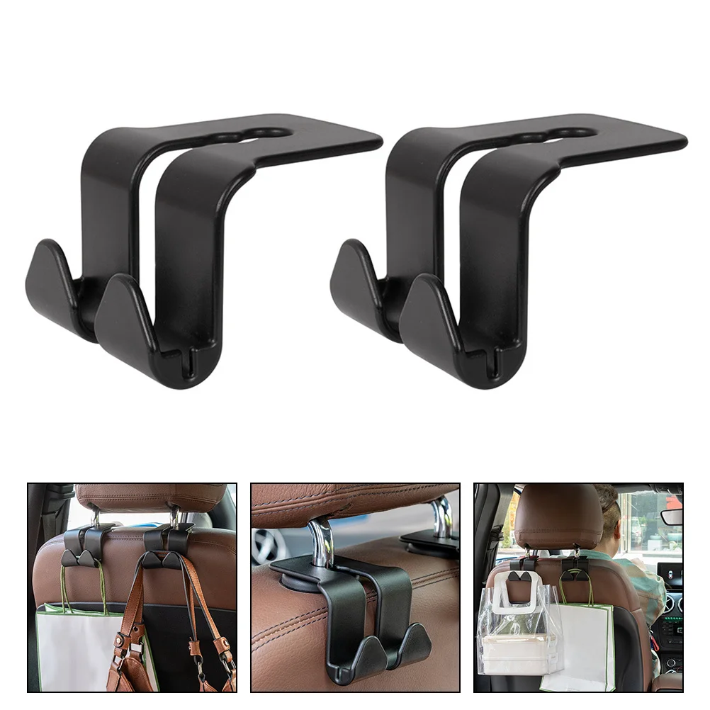 

2 pcs Seat Hooks For Car Abs Heavy Duty Universal Fit Headrest Hanger Rear Front Bag Umbrella Holder Car Interior Organizer