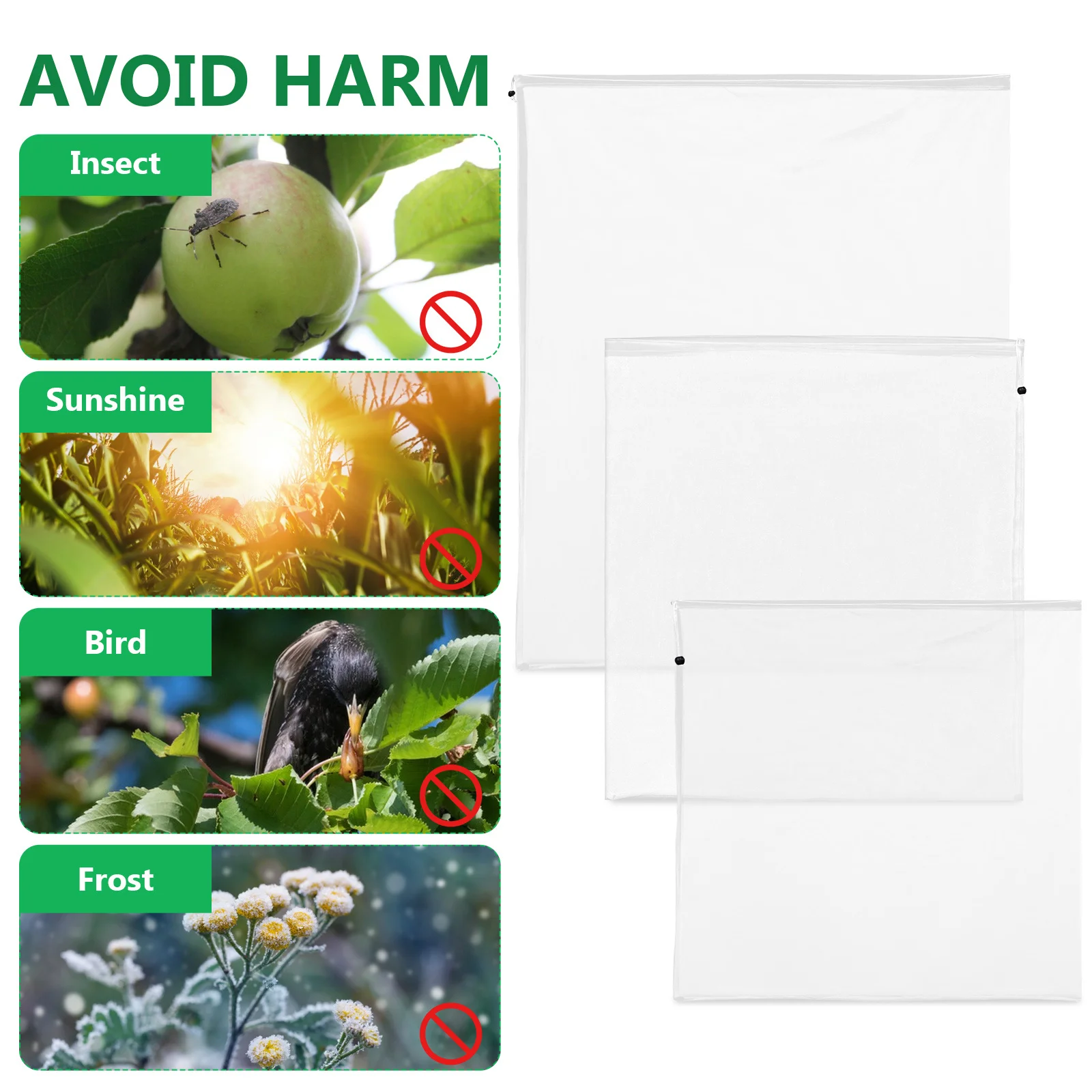 3 pçs planta rede respirável pe malha cobre com cordão para cordão planta cobre jardim legumes frutas arbustos