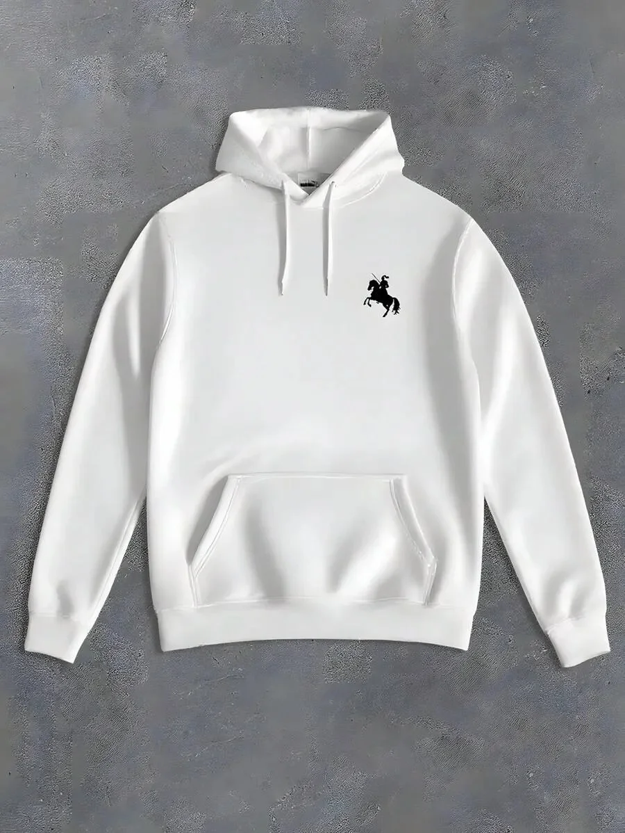 

Classic Equestrian Logo Print Pure Cotton Hoodie Iconic Design for Timeless Style and Comfort for Casual and Preppy Looks