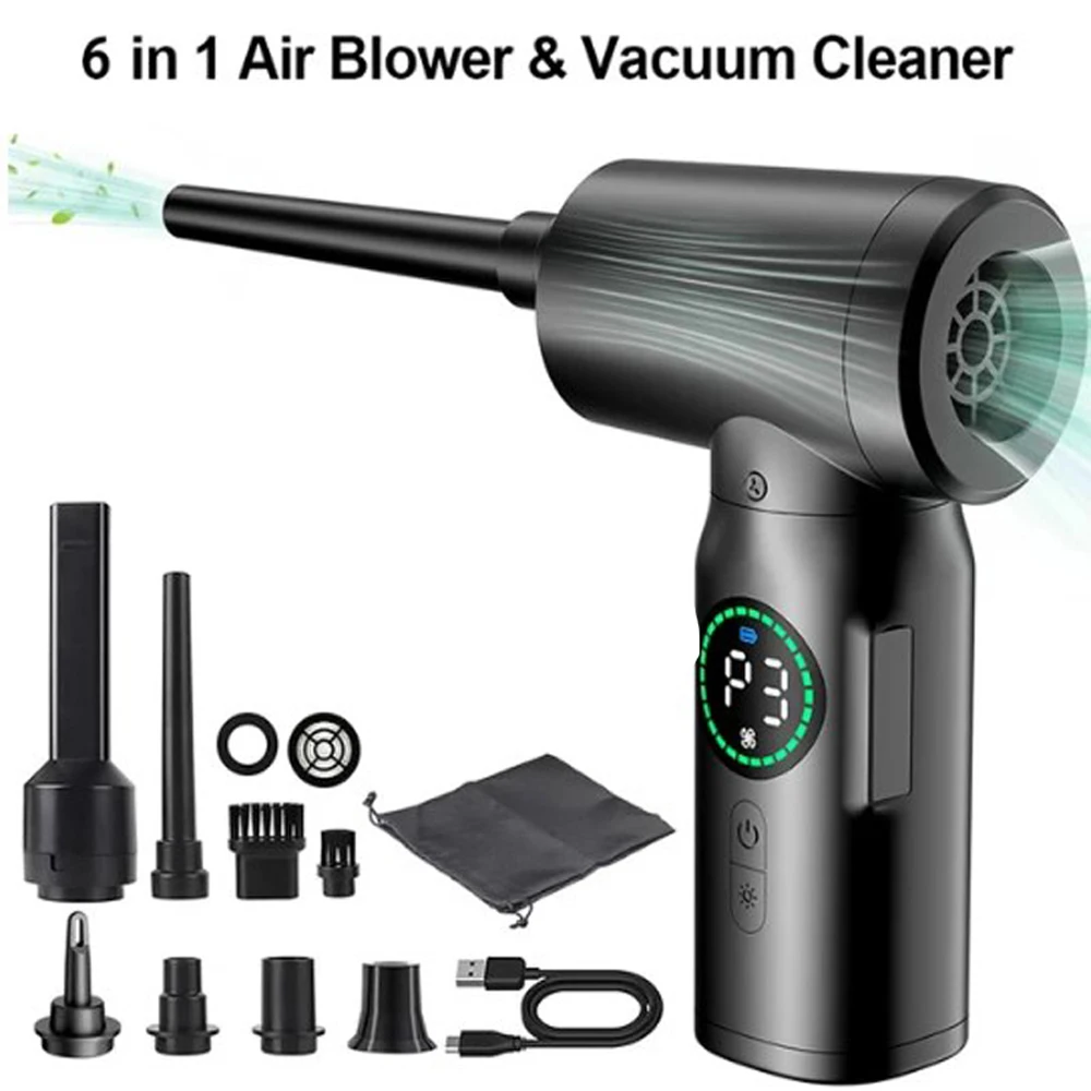 6 in1 Wireless Vacuum Cleaner 500000rpm Duster Car Vacuum Cleaner Handheld Vacuum Pump For Home Portable Cordless Strong Suction