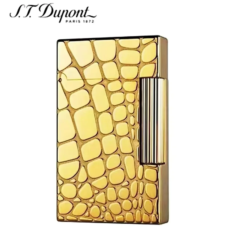 S.T. Dupont L2 Vintage Silver, Golden Croco Pattern Lighter Collection