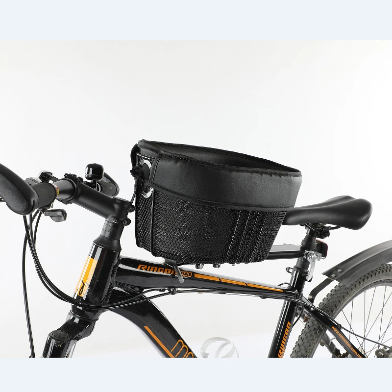 

Dog Bike Basket Mountain Bike Shopping Basket Portable Cat and Dog Carrier for Bike Front Crossbar with Sponge Liner SafetyStrap