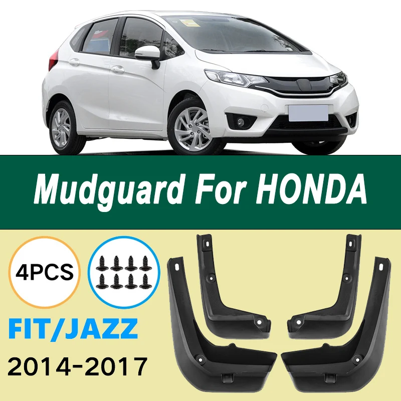 

For HONDA FIT JAZZ 2014-2017 Automotive Tire Mudguard Waterproof Prevent Mud Splashing Car Mud Flap Fender Trim 4pcs Accessories